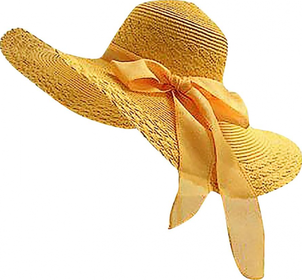 Topi floppy dengan pita besar